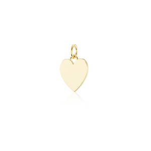 14k solid gold engravable heart charm