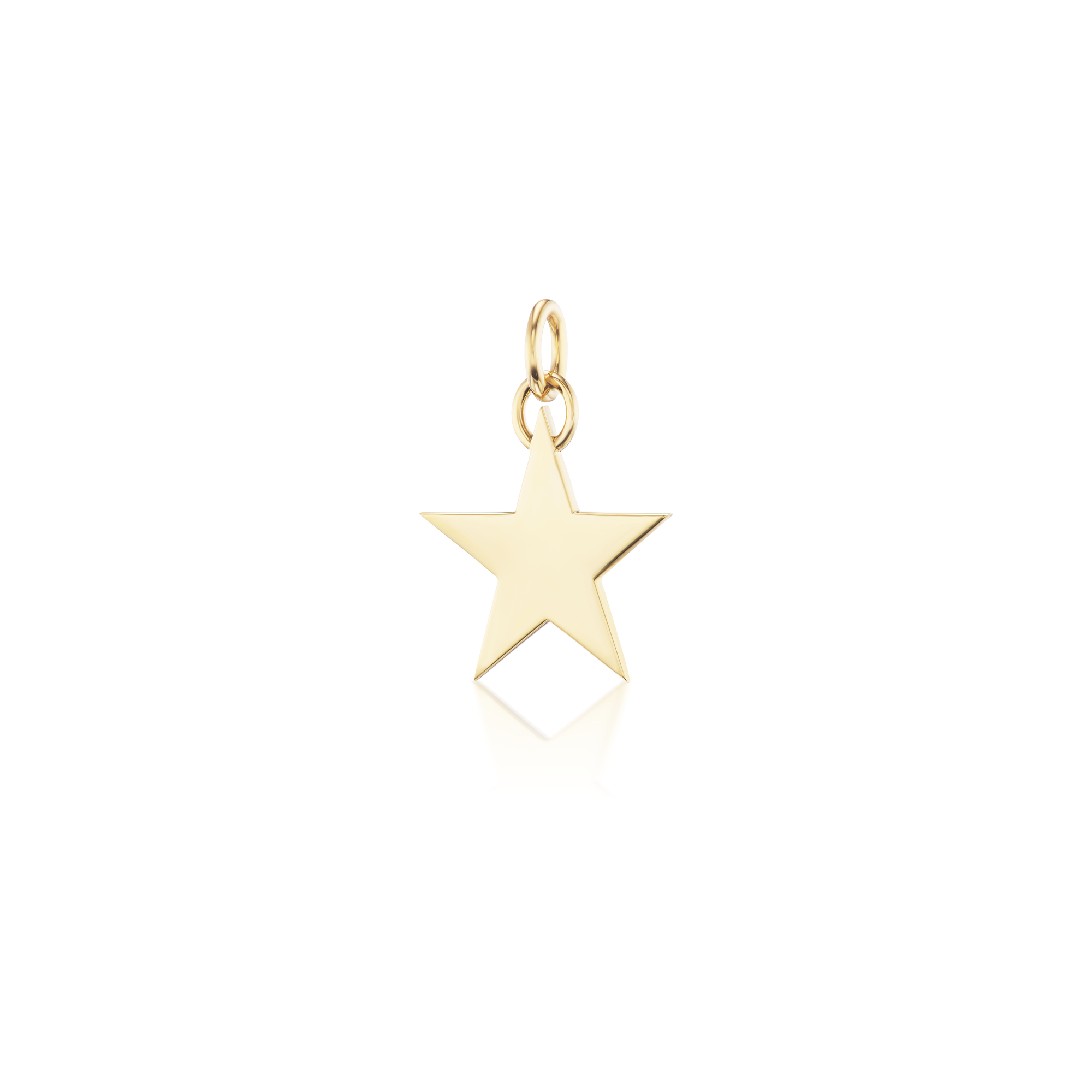 14k solid gold engravable star charm 