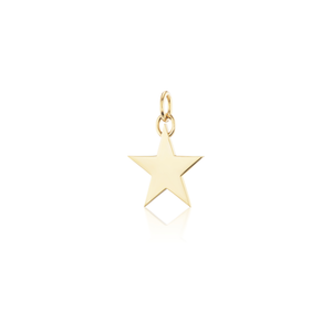 14k solid gold engravable star charm 