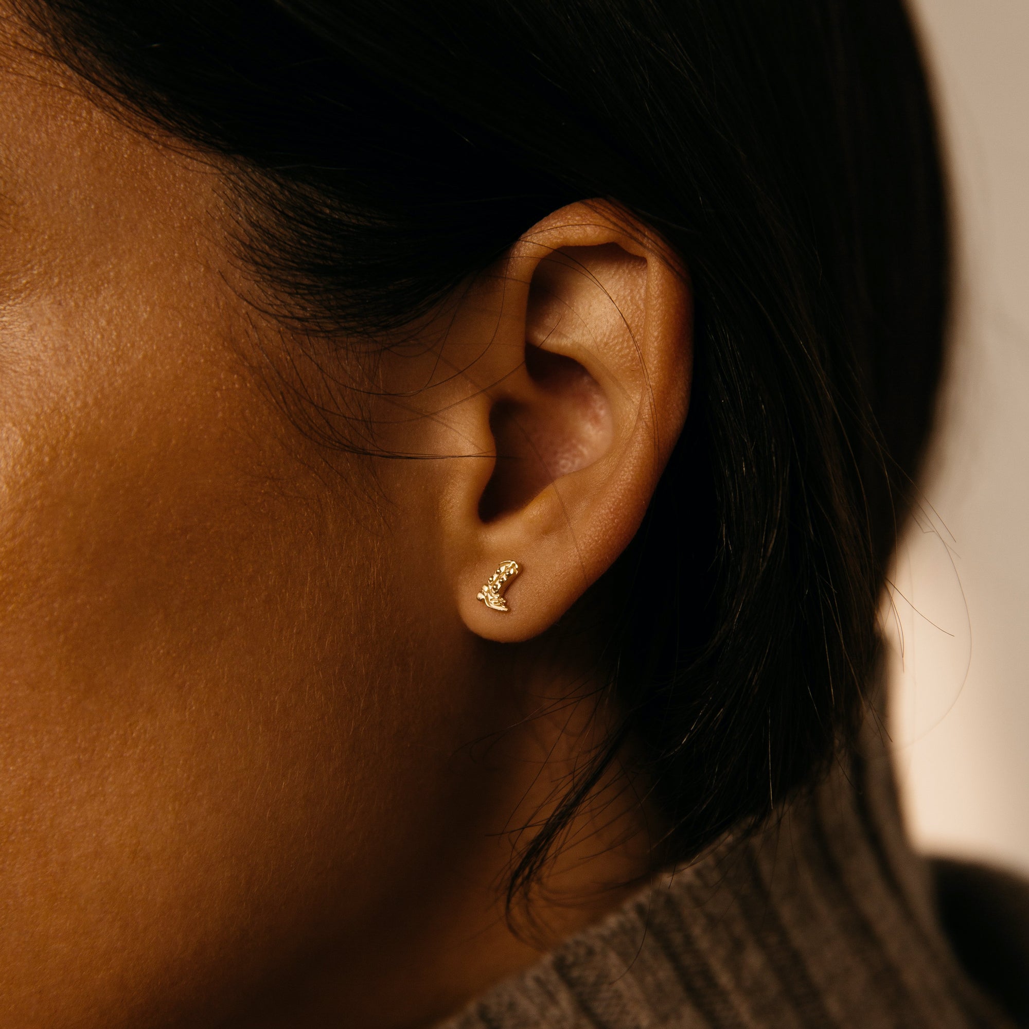 14k solid gold cowboy boot stud earrings 