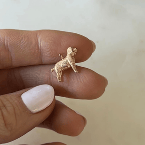 14k solid gold custom dog charm