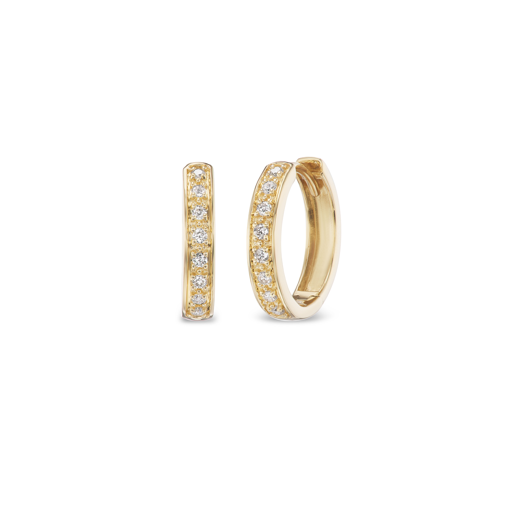 14k gold diamond huggies