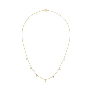 14k gold necklace with bezel set diamonds