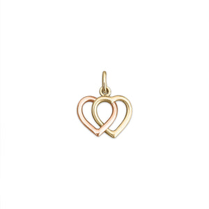 Vintage Double Hearts Charm by Fewer Finer
