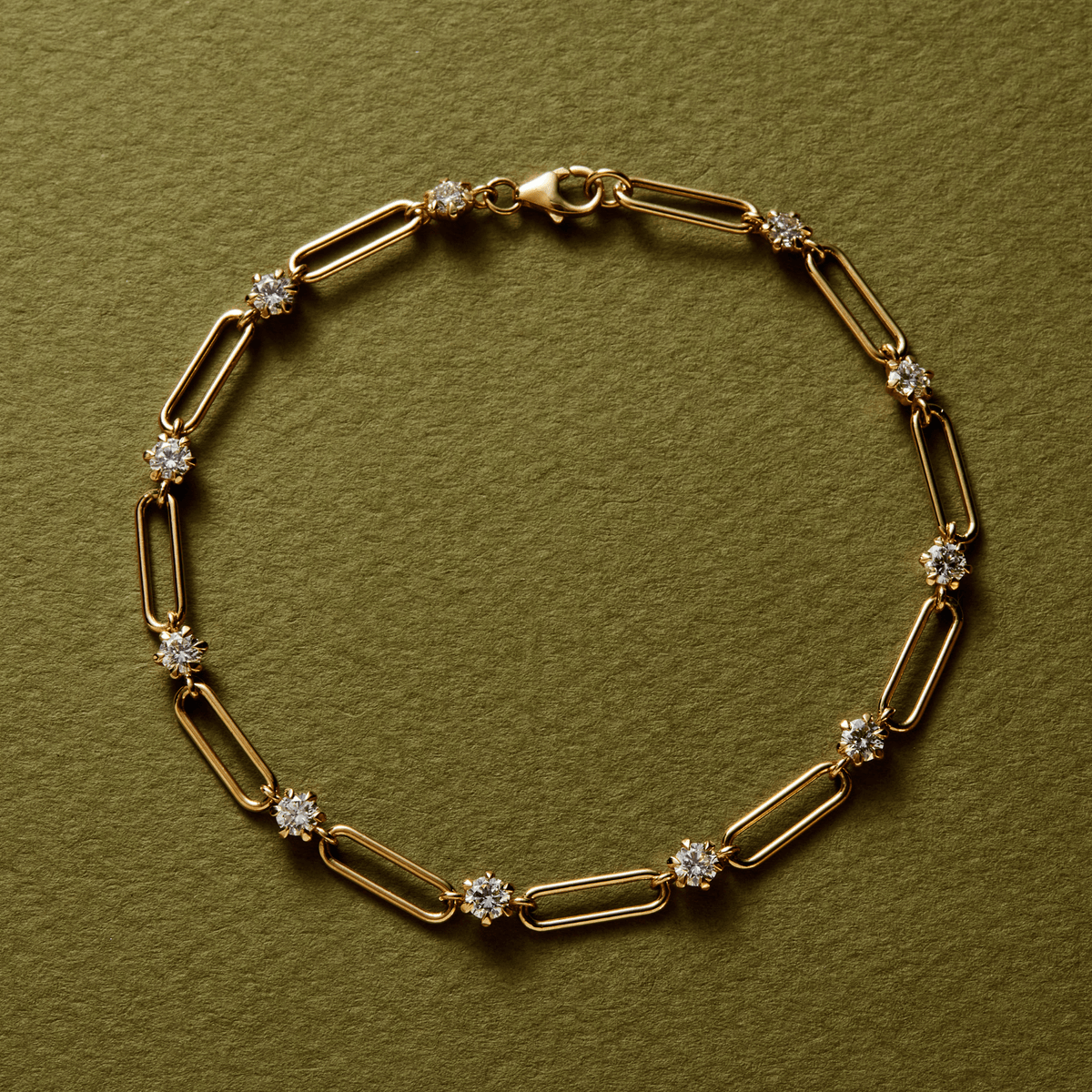 14k gold link chain with diamonds