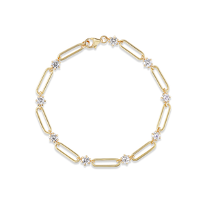 14k gold link chain diamond bracelet