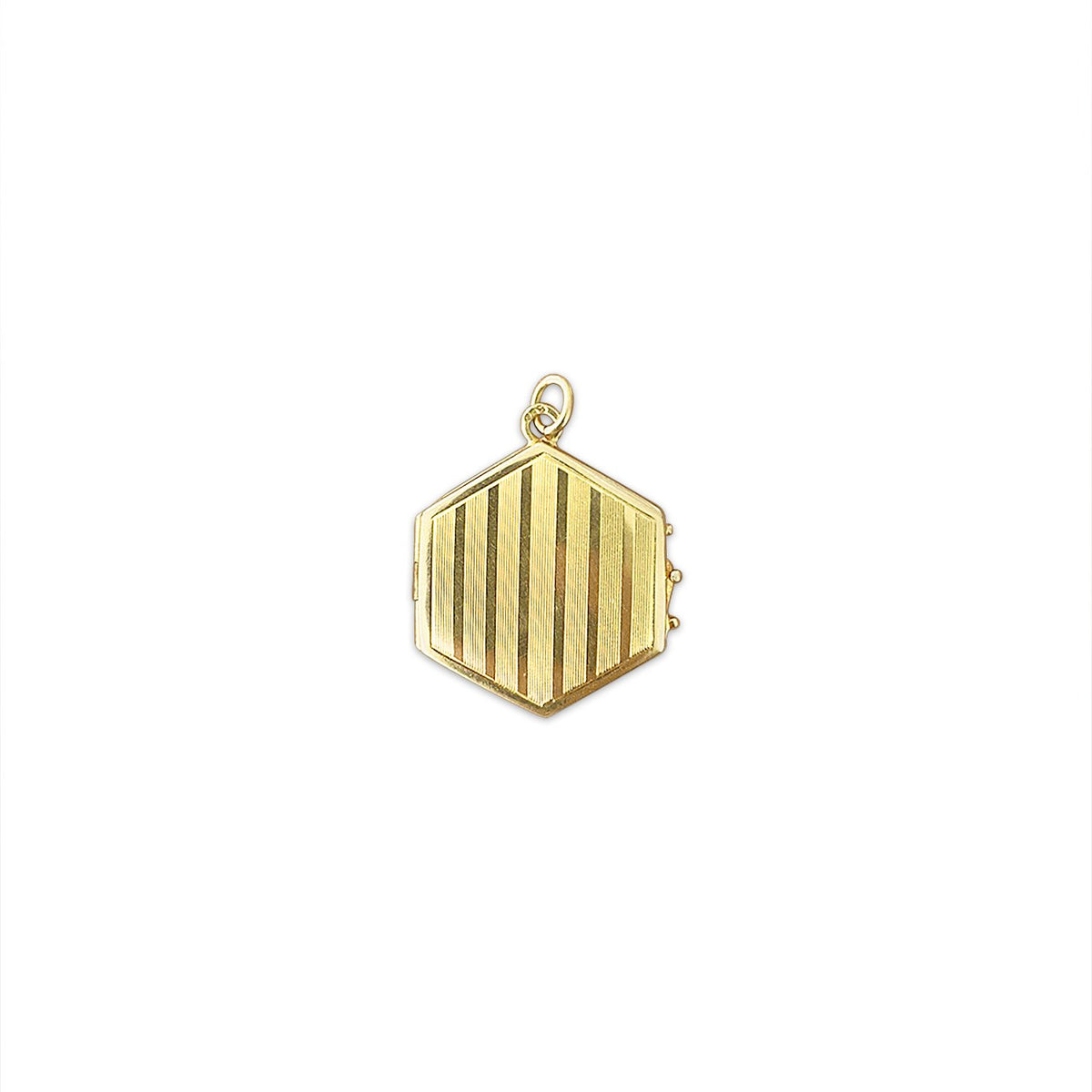 SOLD Vintage Deco Style Hexagon Locket Charm