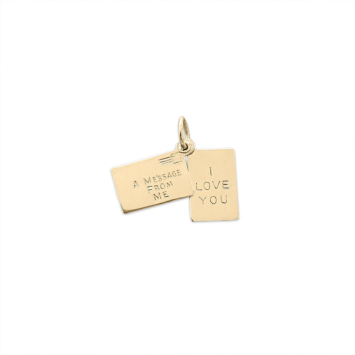 14k Gold Vintage 'I Love You' Message Charm 