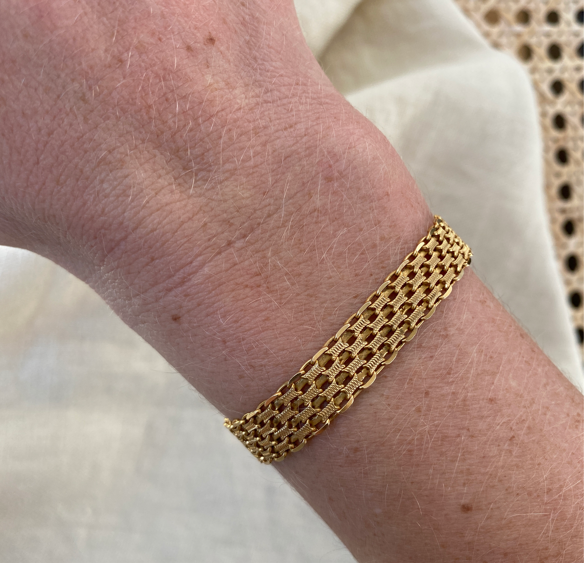 Vintage Woven Gold Bracelet by Fewer Finer