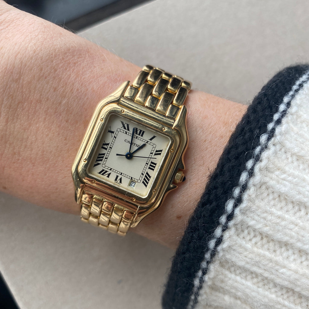 SOLD Vintage Cartier Panth re 27mm 18K Watch Fewer Finer