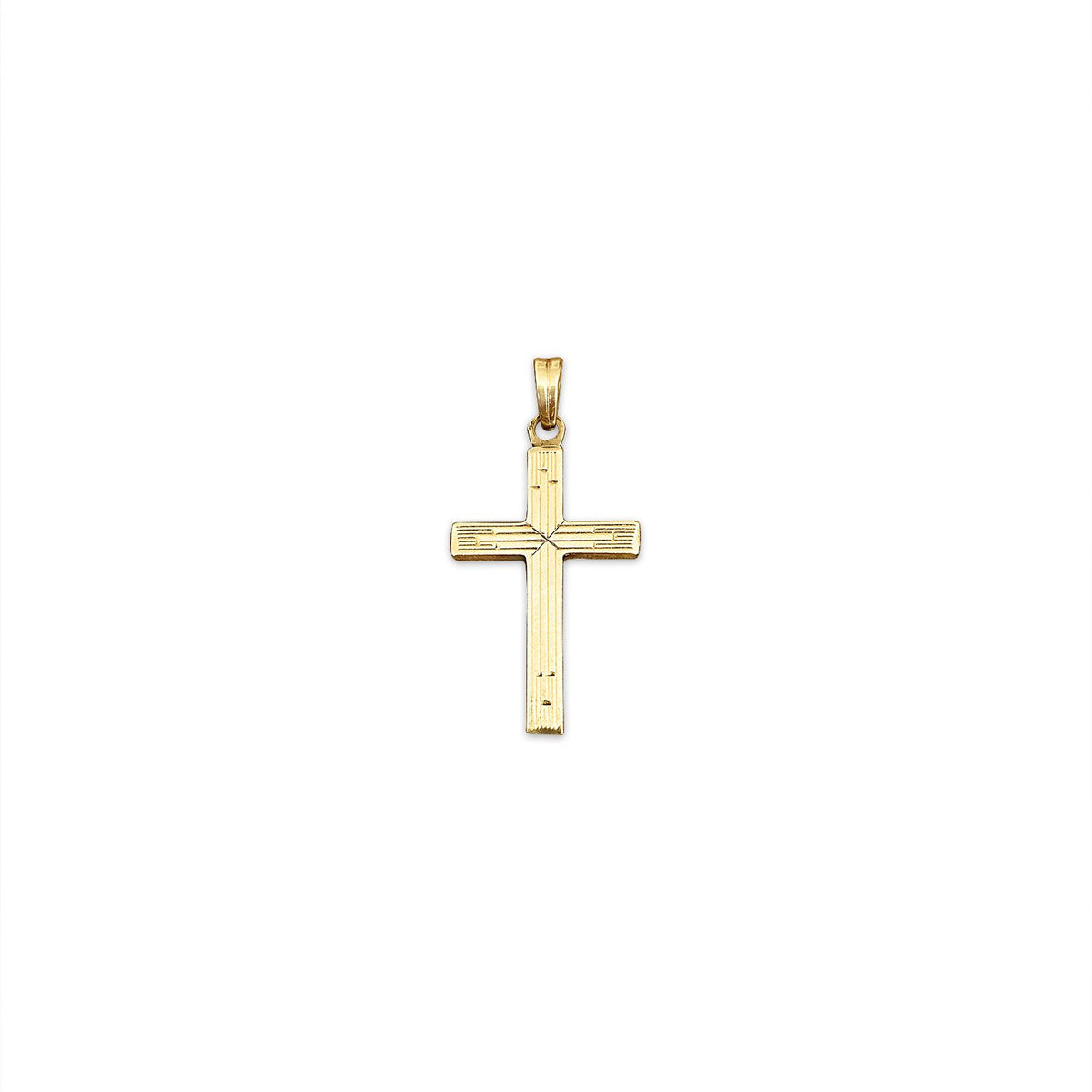 Vintage Mid-Century Engraved Cross Charm by Fewer Finer
