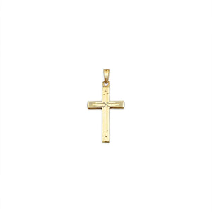 Vintage Mid-Century Engraved Cross Charm by Fewer Finer