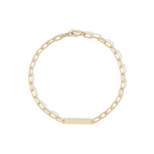 14k gold engravable nameplate bracelet