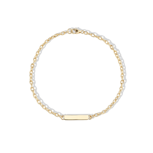 14k gold engravable nameplate bracelet