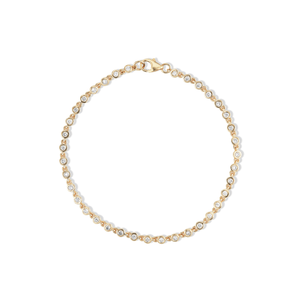 14k gold tennis bracelet with bezel set diamond links