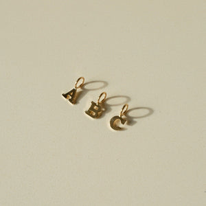 14k solid gold letter "A", "B",and "C" charm