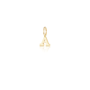 14k solid gold letter "A" charm