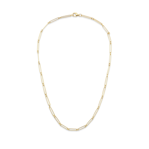 14k gold long chain link necklace 