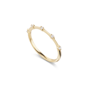 Thin 14k gold ring with diamonds